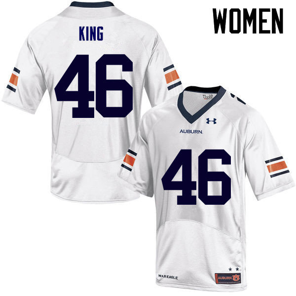 Women Auburn Tigers #46 Caleb King College Football Jerseys Sale-White - Click Image to Close